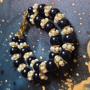 Vendome Vintage Navy Double Strand Bracelet